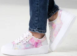 Sale WALDLÄUFER Waldläufer Schnür-Sneaker mit verspieltem Druck WEISS-MULTICOLOR
