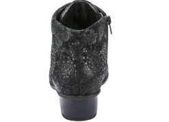 Hot WALDLÄUFER Waldläufer Schnür-Stiefelette mit floraler Prägung SCHWARZ