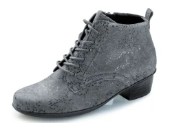 WALDLÄUFER Waldläufer Schnür-Stiefelette mit floraler Prägung GRAU
