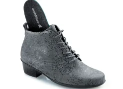 WALDLÄUFER Waldläufer Schnür-Stiefelette mit floraler Prägung GRAU
