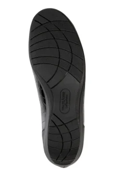 Discount WALDLÄUFER Waldläufer Slipper aus krokogeprägtem Lackleder und Nappaleder SCHWARZ