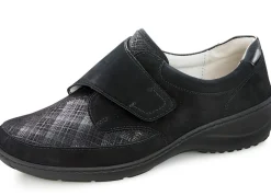 Hot WALDLÄUFER Waldläufer Slipper mit Stretchmaterial im Ballenbereich SCHWARZ