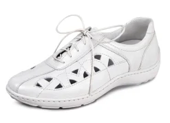 Hot WALDLÄUFER Waldläufer, sommerliche Damen-Schnürschuhe, Weite H, mit herausnehmbarem Fußbett NATURWEISS