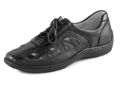 Hot WALDLÄUFER Waldläufer, sommerliche Damen-Schnürschuhe, Weite H, mit herausnehmbarem Fußbett SCHWARZ