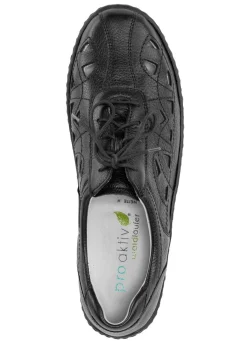 Hot WALDLÄUFER Waldläufer, sommerliche Damen-Schnürschuhe, Weite H, mit herausnehmbarem Fußbett SCHWARZ
