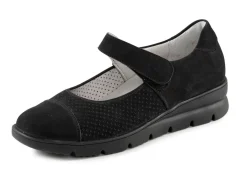 Online WALDLÄUFER Waldläufer Spangenschuh aus teilweise gelochtem Leder SCHWARZ