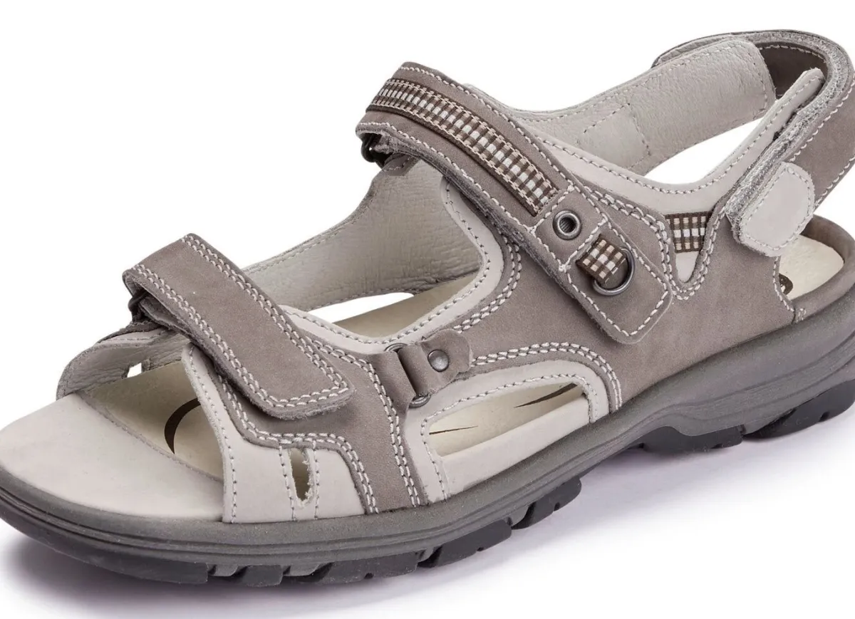 Sale WALDLÄUFER Waldläufer, sportliche Damen-Sandalen, Weite H, mit herausnehmbarem Fußbett GRAFIT-HELLGRAU