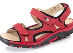 Online BADER Waldläufer, sportliche Damen-Sandalen, Weite H, mit herausnehmbarem Fußbett GRANATROT-SCHWARZ