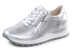 Hot WALDLÄUFER Waldläufer, sportliche Damen-Sneaker, Weite H, mit herausnehmbarem Fußbett SILBER