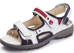 Online WALDLÄUFER Waldläufer, sportliche Damen-Sandalen, Weite H, mit herausnehmbarem Fußbett WEISS-BLAU-ROT