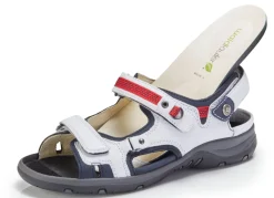 Online WALDLÄUFER Waldläufer, sportliche Damen-Sandalen, Weite H, mit herausnehmbarem Fußbett WEISS-BLAU-ROT