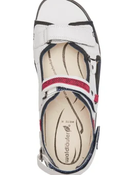 Online WALDLÄUFER Waldläufer, sportliche Damen-Sandalen, Weite H, mit herausnehmbarem Fußbett WEISS-BLAU-ROT