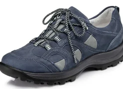 Discount WALDLÄUFER Waldläufer, sportliche Damen-Schnürschuhe, Weite H, mit herausnehmbarem Fußbett MARINE-GRAU
