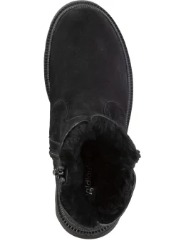 Clearance WALDLÄUFER Waldläufer Stiefelette aus Rind-Nubukleder SCHWARZ