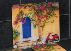 Outlet WENKO Wandblende aus Glas, Motiv VESPA