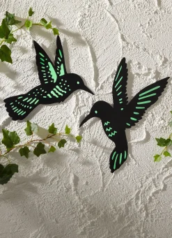 Discount BADER Wanddeko "Kolibri" 2er-Set nachtleuchtend SCHWARZ