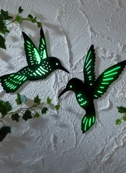 Discount BADER Wanddeko "Kolibri" 2er-Set nachtleuchtend SCHWARZ