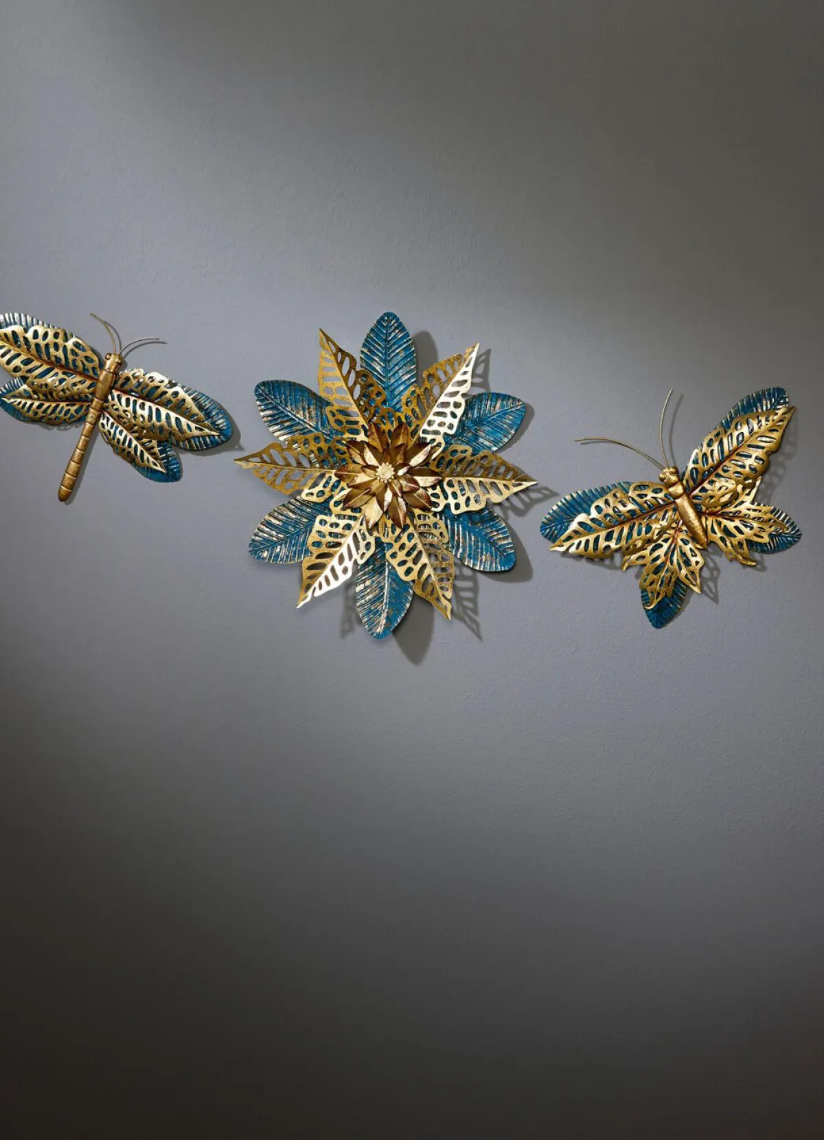 Clearance BADER Wanddekoration aus Metall GOLD-BLAU