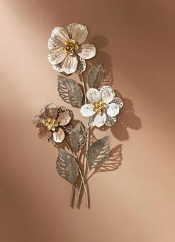 Clearance BADER Wanddekoration aus Metall GOLD-BRAUN-CREME