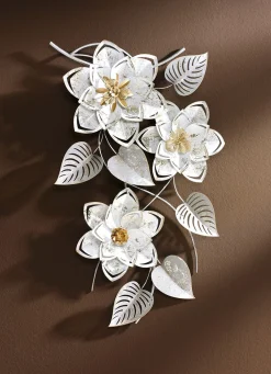 Outlet BADER Wanddekoration aus Metall WEISS-SILBER