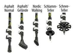 Clearance BADER Wanderstöcke, 2er-Set, Inkl. 5 Aufsätzen BRAUN