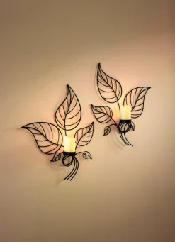 Outlet BADER Wandkerzenhalter, 2er-Set, mit LED-Echtwachskerzen