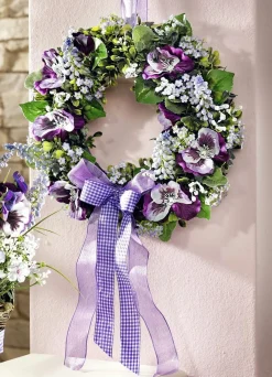 New BADER Wandkranz mit Stiefmütterchen LILA