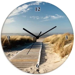 Discount BADER Wanduhr aus Glas BUNT