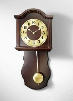 Outlet BADER Wanduhr aus Holz mit Funkuhrwerk NUSSBAUM