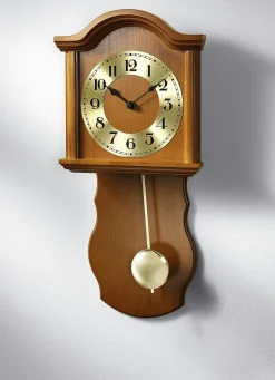 Discount BADER Wanduhr aus Holz mit Funkuhrwerk KIRSCHBAUM