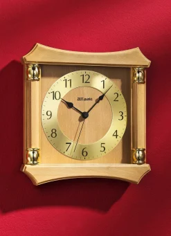 Hot BADER Wanduhr aus massivem Holz BUCHE