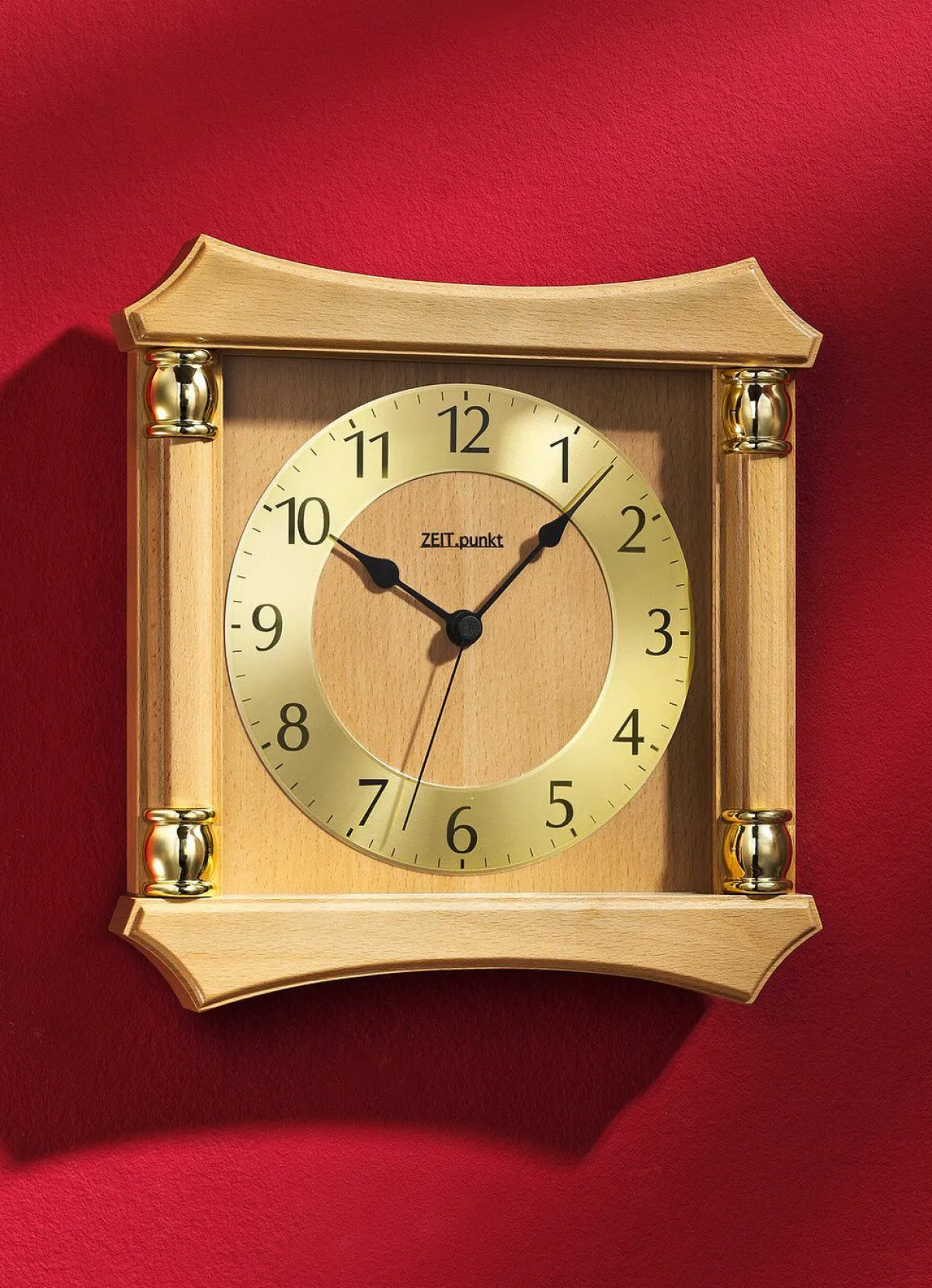 Hot BADER Wanduhr aus massivem Holz BUCHE