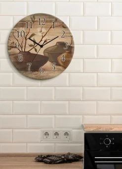 New BADER Wanduhr im Vintage-Look BRAUN-NATUR
