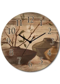 New BADER Wanduhr im Vintage-Look BRAUN-NATUR