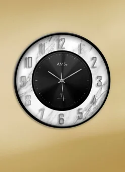 Online BADER Wanduhr in Marmor-Optik SCHWARZ