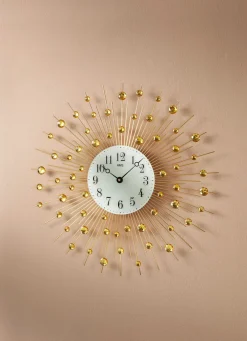 New BADER Wanduhr mit arabischen Ziffern GOLD