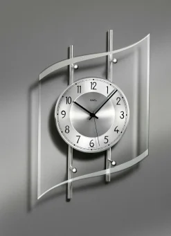 Hot BADER Wanduhr mit Funkuhrwerk SILBER
