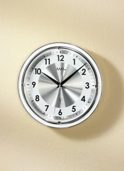 Online BADER Wanduhr mit Funkuhrwerk SILBER