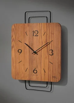 New BADER Wanduhr mit Holzgehäuse aus dem Hause AMS EICHE