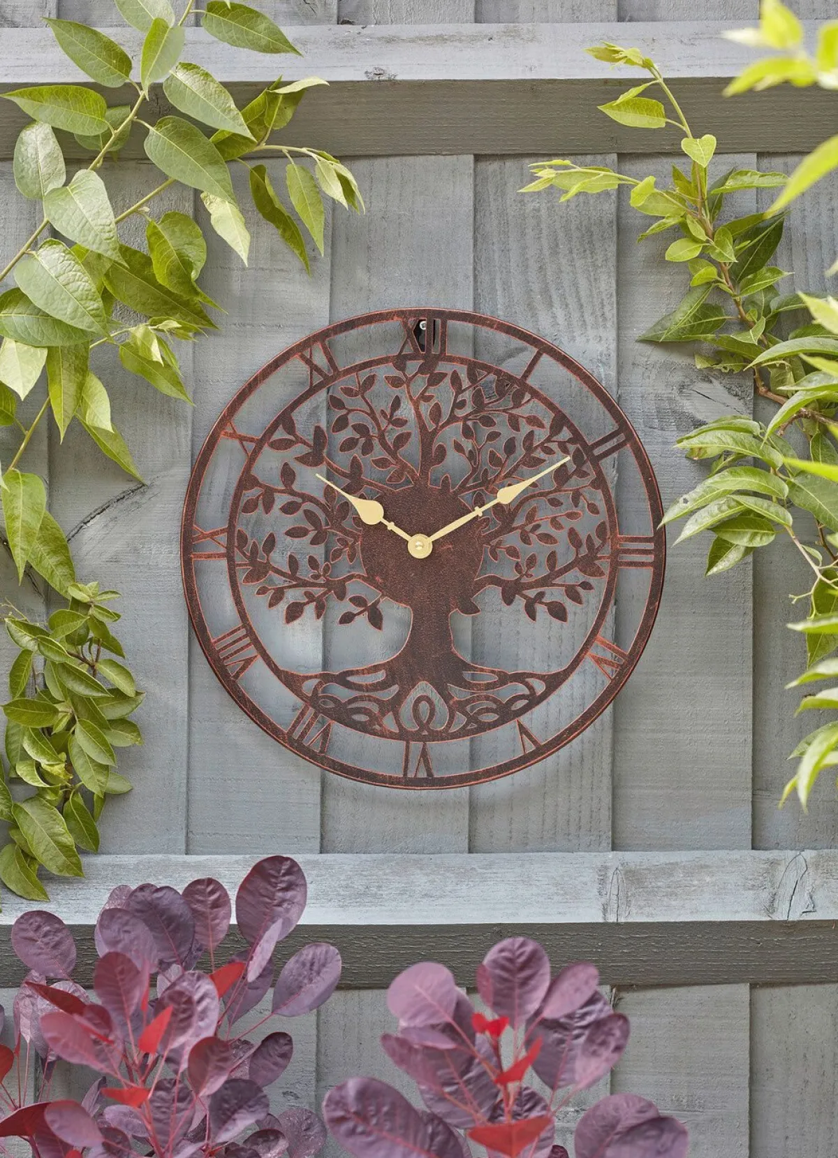 BADER Wanduhr mit Lebensbaummotiv ROST