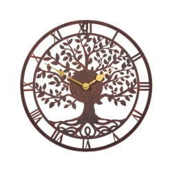 BADER Wanduhr mit Lebensbaummotiv ROST