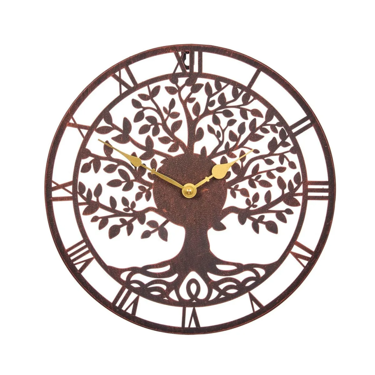 BADER Wanduhr mit Lebensbaummotiv ROST