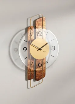 Clearance BADER Wanduhr mit präzisem Quarzuhrwerk BRAUN-GOLD