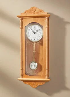Sale BADER Wanduhr mit Regulatorgehäuse aus Holz ERLE-GOLD