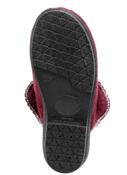 Discount BADER Warme Damen-Hausschuhe, Weite H, mit Wolle BORDEAUX