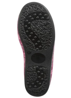 Best BADER Warme Damen-Hausschuhe, Weite H, mit Wolle BORDEAUX