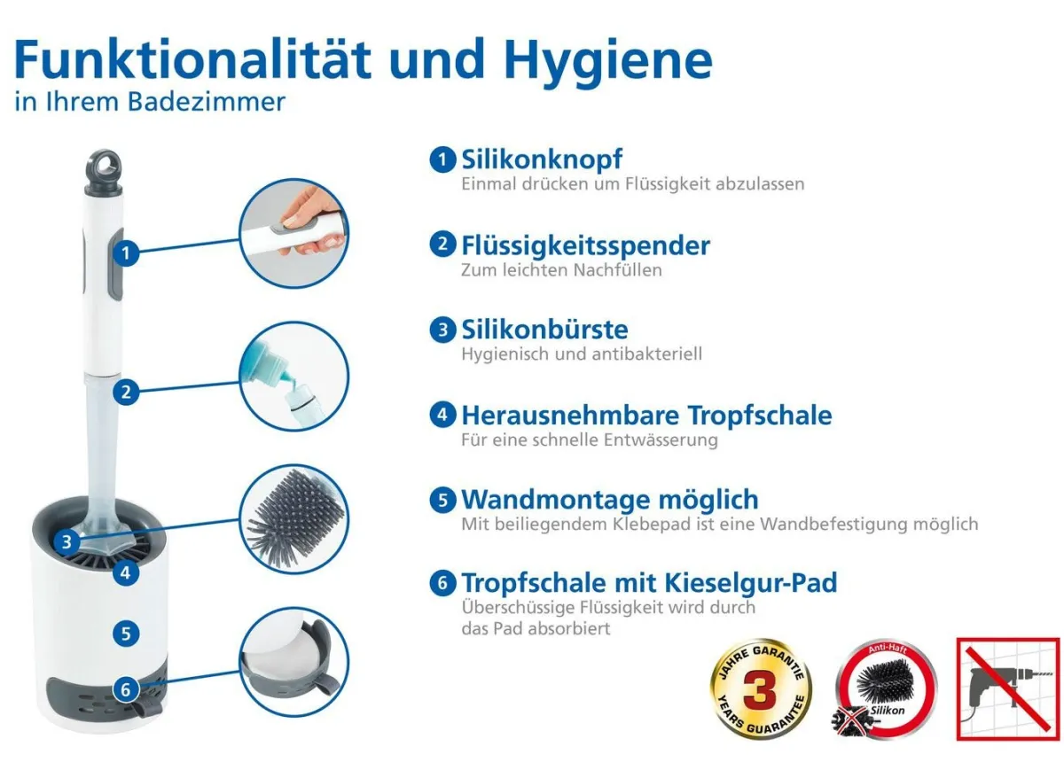 Discount BADER WC-Garnitur 2in1 WEISS-GRAU