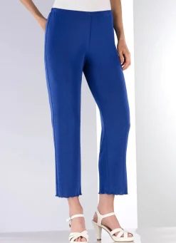 Best KLAUS MODELLE MADE IN GERMANY Weich fließende, 7/8-lange Hose ROYALBLAU