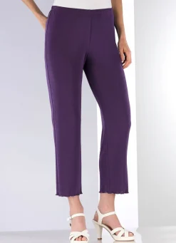 Best KLAUS MODELLE MADE IN GERMANY Weich fließende, 7/8-lange Hose VIOLETT