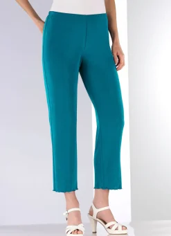 Discount KLAUS MODELLE MADE IN GERMANY Weich fließende, 7/8-lange Hose PETROL